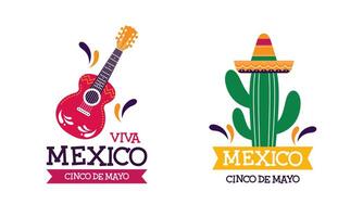 cinco de mayo firande i Mexiko. mexikansk element samling vektor
