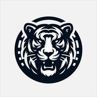 enkel minimalistisk tiger huvud vild djur- logotyp vektor illustration mall design