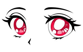 anime flickans ögon i en manga komisk bok ram. fint illustration i tecknad serie stil. vektor