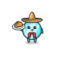 spegel mexikansk kock maskot håller en taco vektor