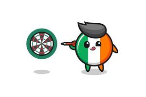 süße Irland-Flagge spielt Dart vektor