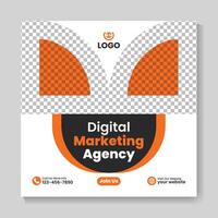 kreativ modern digital marknadsföring byrå social media posta design mall vektor