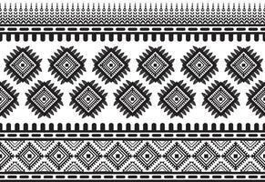 stam- traditionell tyg batik etnisk. ikat blommig sömlös mönster löv geometrisk upprepa design för tapet, omslag, mode, matta, Kläder. svart och vit vektor