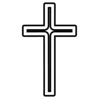 Religion Christian Kreuz Symbol Symbol eben Stil. Hand gezeichnet schwarz Linie skizzieren Grunge Kreuz Vektor Illustration