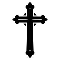 Religion Christian Kreuz Symbol Symbol eben Stil. Hand gezeichnet schwarz Linie skizzieren Grunge Kreuz Vektor Illustration