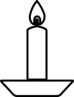 Kerze im Halter Symbol im Linie Stil. isoliert auf vertreten das Traditionen und Symbol von das Ostern Jahreszeit Kerzen im Kerzenhalter Verbrennung Kerzenlicht Flamme Vektor zum Apps, Netz