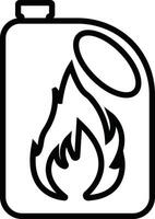Jerry kan, burk ikon i linje stil piktogram isolerat på bensin, bensin, bränsle eller olja kan symbol. svart diesel plast tömma vatten burk vektor för appar, hemsida