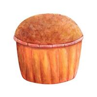 Cupcake Muffin Aquarell Zeichnung. Kuchen Bäckerei lecker Dessert Illustration. Geburtstag Feier Gebäck aquarelle Bild isoliert auf Weiß Hintergrund vektor