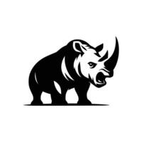 ikonisch Tierwelt Silhouette Nashorn Logo Vorlage bedeuten Leistung und Ausdauer vektor