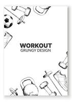 trainieren Fitness Sport skizzieren Grunge Stil Design vektor