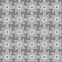 svartvit sömlös blommig mönster i de form av blommor på en grå bakgrund vektor