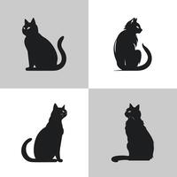 Katzen Logo Symbol einstellen Prämie Silhouetten Design vektor