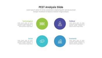 Pest Analyse rutschen Infografik mit Symbole vektor