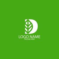 Brief d Blatt Logo Design Vektor
