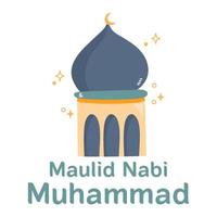 Schriftzug von maulid nabi muhammad vektor