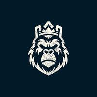 gorilla logotyp design med grungeg textur vektor