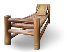 Bambus Liege Stuhl Vektor Illustration mit isoliert auf Weiß Hintergrund.