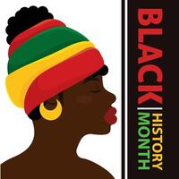 svart historia månad affisch afro amerikan flicka karaktär vektor illustration