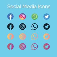 social media ikoner med unik färger, gyllene och lila tema lutning uppsättningar av social media ikon vektor