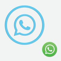 WhatsApp offiziell Symbol und im einzigartig Blau Farbe Symbol, Vektor Kunst