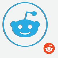 reddit offiziell Symbol und im einzigartig Blau Farbe Symbol, Vektor Kunst