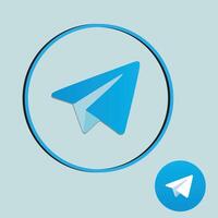 telegram officiell ikon och i unik blå Färg ikon, vektor konst