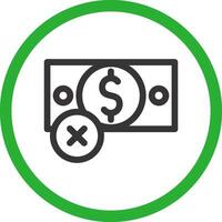 kein Geld kreatives Icon-Design vektor