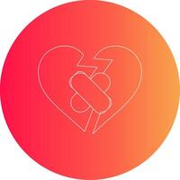 kreatives Icon-Design mit gebrochenem Herzen vektor