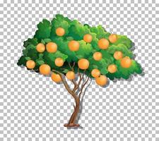 Orangenbaum auf Gitterhintergrund vektor