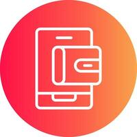 mobil plånbok kreativ ikon design vektor