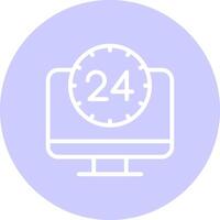 24 7 övervakning kreativ ikon design vektor