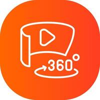 360 grad video kreativ ikon design vektor