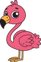 Flamingo 2d Karikatur Charakter Clip Art zum Kinder- Buch vektor