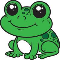 Frosch 2d Karikatur Charakter Clip Art zum Kinder- Buch vektor