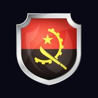 Angola Silber Schild Flagge Symbol vektor