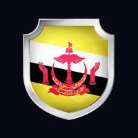 brunei Silber Schild Flagge Symbol vektor