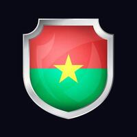 Burkina faso silver- skydda flagga ikon vektor