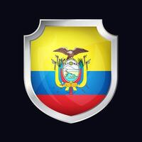 Ecuador Silber Schild Flagge Symbol vektor