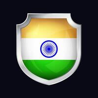 Indien Silber Schild Flagge Symbol vektor