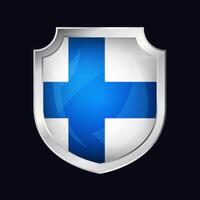 Finnland Silber Schild Flagge Symbol vektor