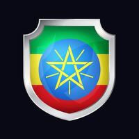 etiopien silver- skydda flagga ikon vektor