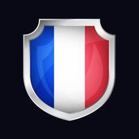 Frankreich Silber Schild Flagge Symbol vektor