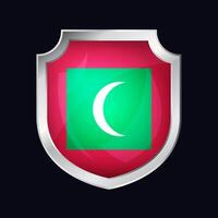 maldiverna silver- skydda flagga ikon vektor