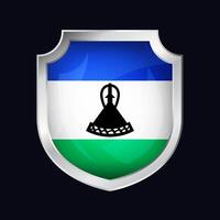 Lesotho Silber Schild Flagge Symbol vektor