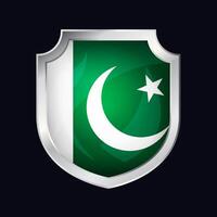 Pakistan Silber Schild Flagge Symbol vektor