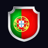 portugal silver- skydda flagga ikon vektor