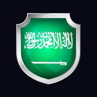 Saudi Arabien Silber Schild Flagge Symbol vektor