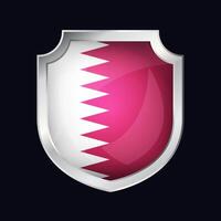 qatar silver- skydda flagga ikon vektor
