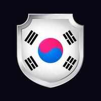 Süd Korea Silber Schild Flagge Symbol vektor