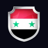 Syrien Silber Schild Flagge Symbol vektor